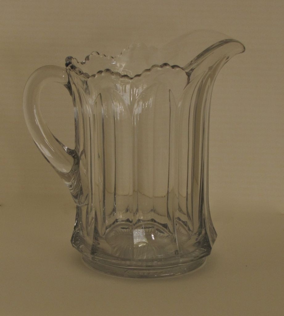 #400 Colonial Jug, scalloped top, crystal, 1909-1924